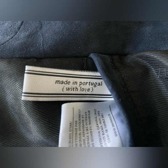 Ami Alexandre Mattiussi Blue And Brown Suede Bomber Jacket Men’s M/L - Picture 12 of 15